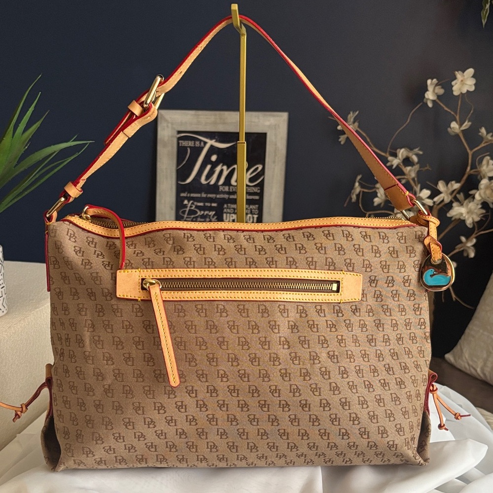 Dooney & Bourke Brown Satchel with Pouch, Key Chain and DustBag - Picture 2 of 16